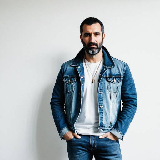 Confident Man in Light Denim Jacket and Jeans