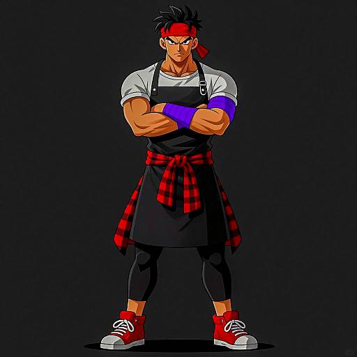 Intense Muscular Man in Digital Art