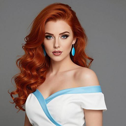 Vibrant Red-Haired Woman Portrait