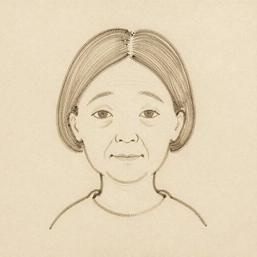 Yoshitomo Nara-Style Elderly Woman