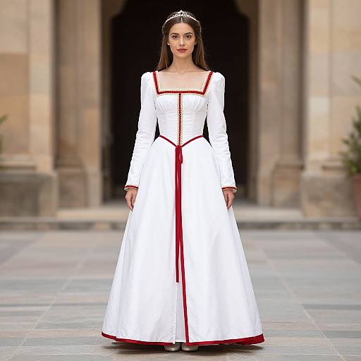 Medieval Princess in White Dress
