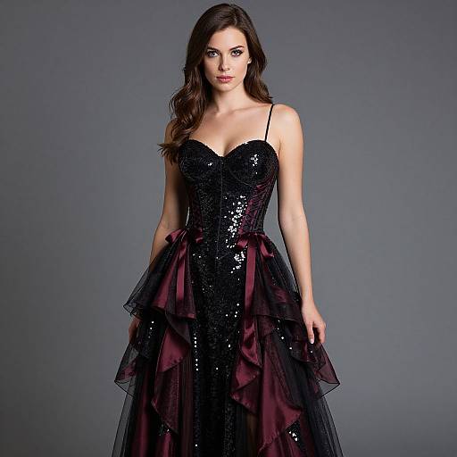 Elegant Corset Sequin Evening Dress