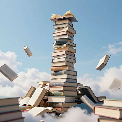 Spiraling Tower of Living Books