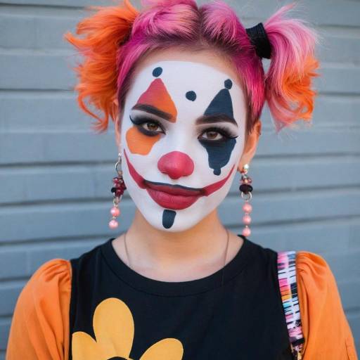 Vibrant Clown Portrait with Facepaint