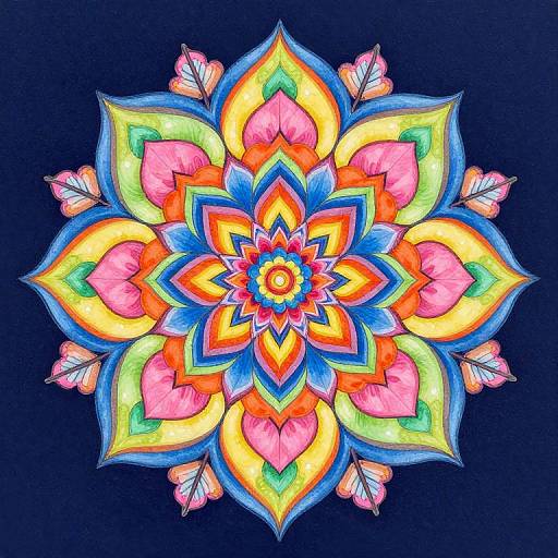 Vibrant Floral Mandala with Butterflies