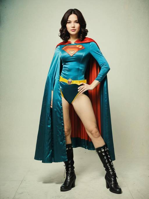 Woman in She-Costume with Cape and Boots