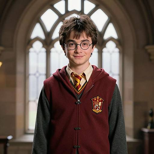 Young Boy in Harry Potter Gryffindor Vest