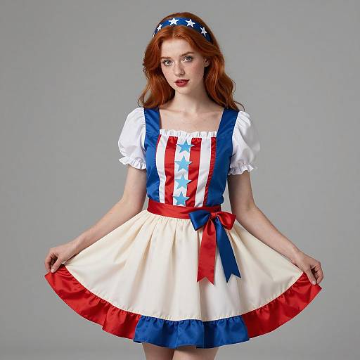 Red, White, and Blue Cosplay Fashion Portrait