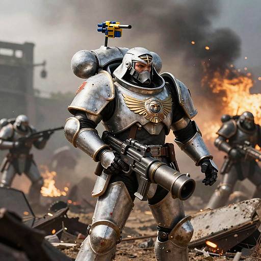 Sister of Battle in War-torn Battlefield