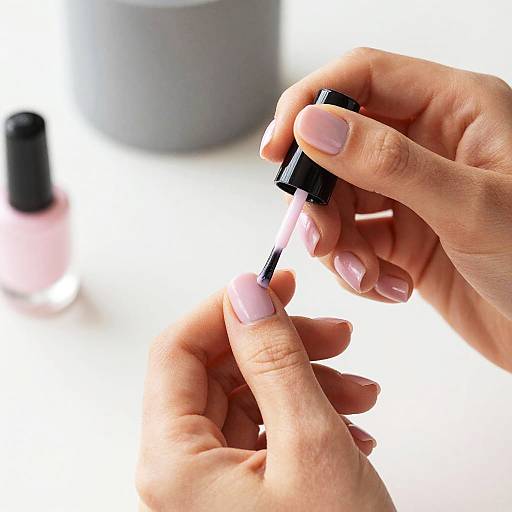 Close-Up Manicure with Light Pink Polish