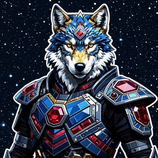Celestial Wolf in Energy-Infused Armor