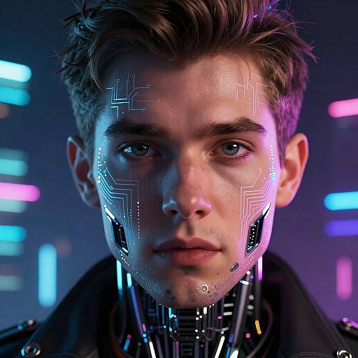 Futuristic Cyberpunk AI Portrait