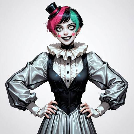 Athletic Clown Girl in Frilly Costume Athletic Clown Girl in Frilly Costume