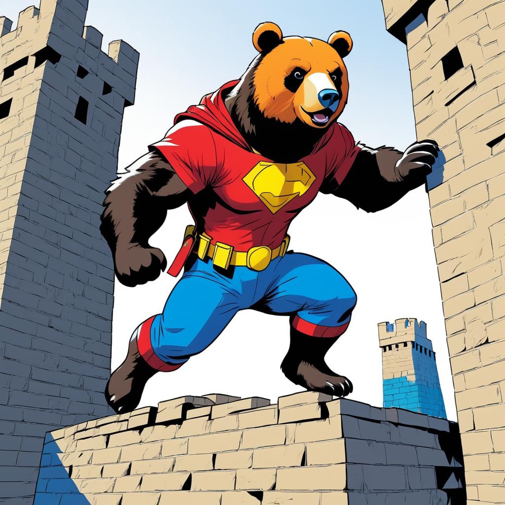 Superhero Bear Storms the Fortress