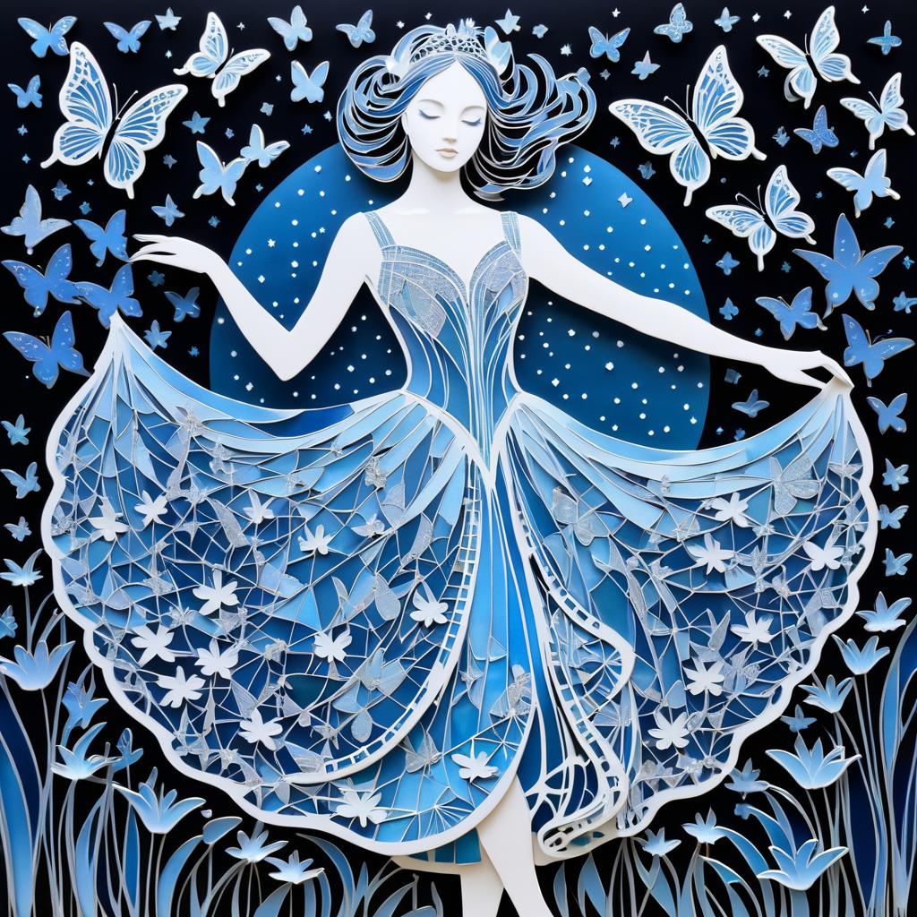 Graceful Dancer in a Starlit Garden