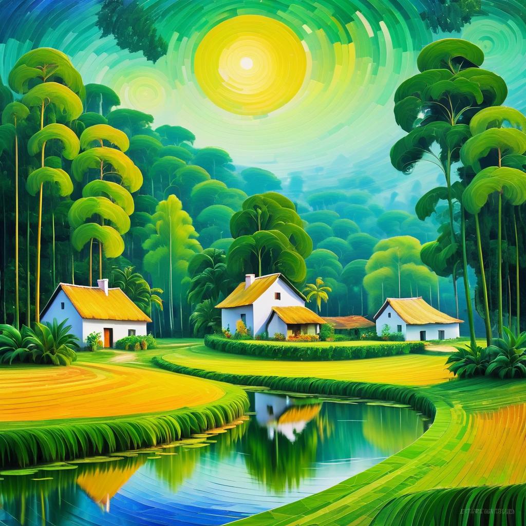 Whimsical Village: A Dreamy Landscape