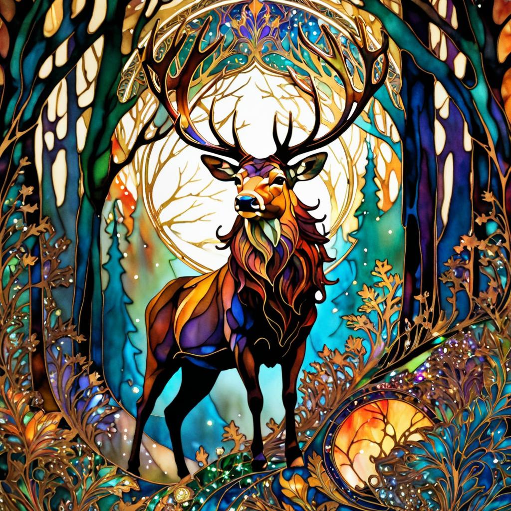 Majestic Stag in Enchanted Woodland