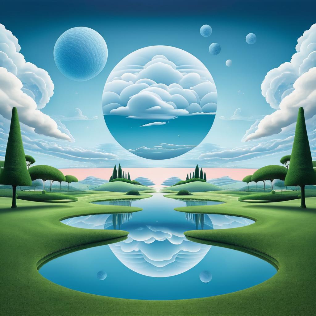 Surreal Dreamscape in Magritte's Style