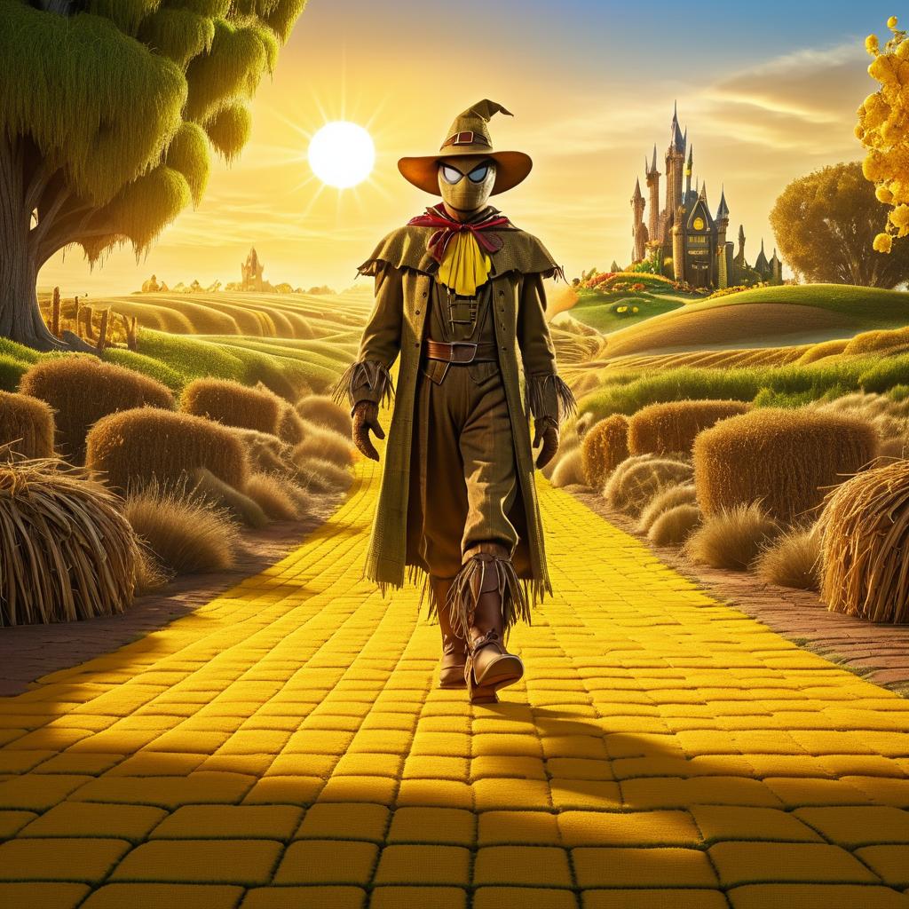 Spider-Man as Scarecrow on Yellow Brick Road