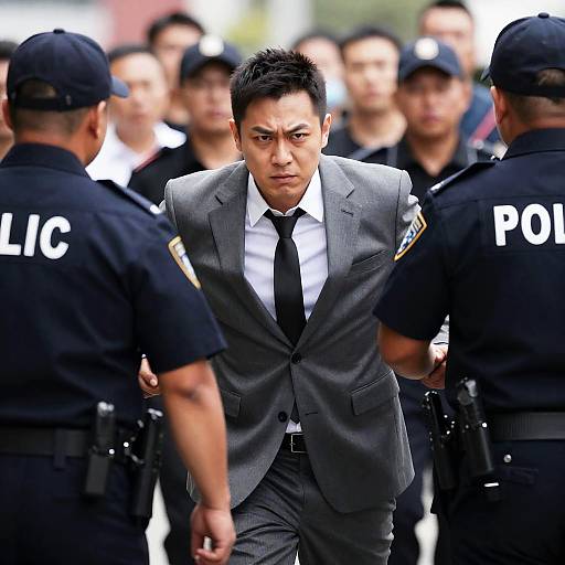 Intense Encounter in a Gray Suit