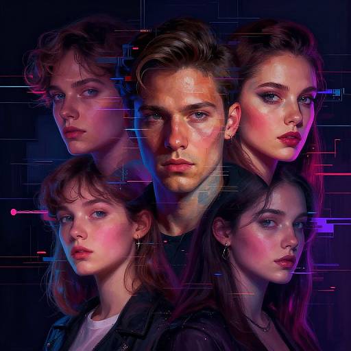 Cyberpunk Portrait with Glitch Art