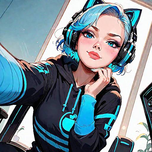 Eve from Summertime Saga in Gamer Chair