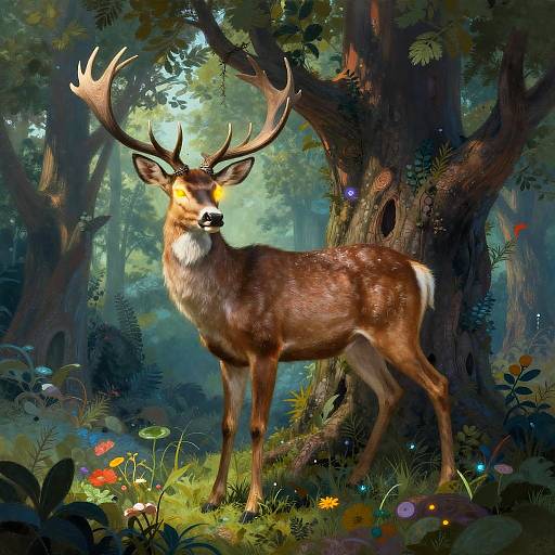 Surreal Half-Deer Human Fantasy Figure