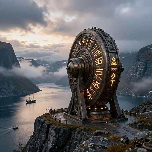 Epic Norse Steampunk Generator at Dawn