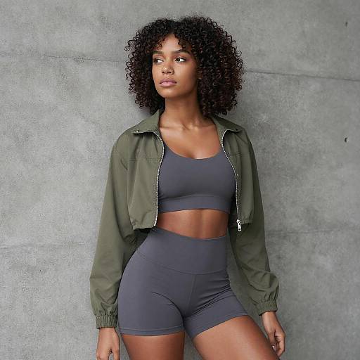 Confident Young Woman Against Concrete Wall