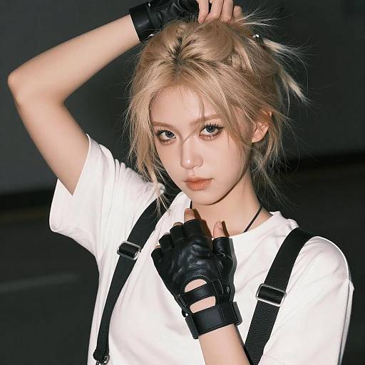 Edgy Portrait of Woman with Intense Gaze