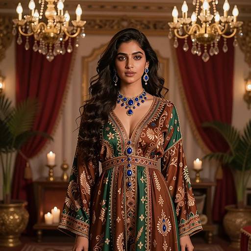 Indian Woman in Ornate Arabian Nights Dress
