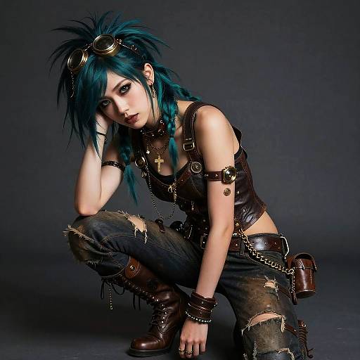 Steampunk Girl in Vivid Hyperrealism