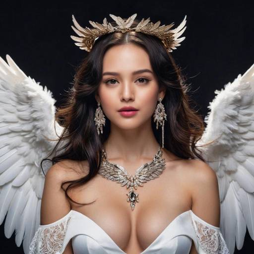 Angelic Girl with Feathered Wings