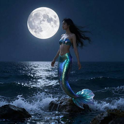 Moonlight Mermaid Fantasy Artwork