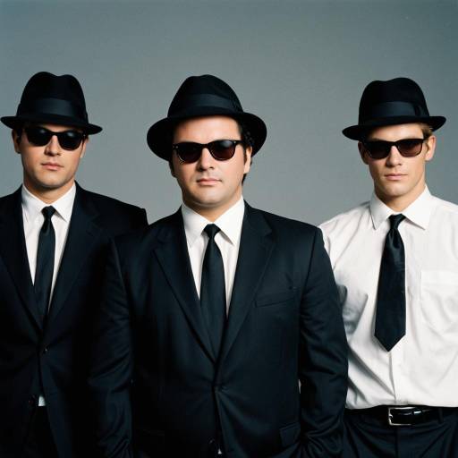 Three Men in Blues Brothers Style Costumes