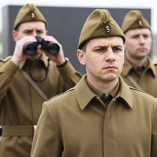 Three Military Men in Uniforms