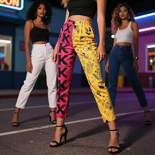 Flirtatious Pants in Neon Urban Vibes