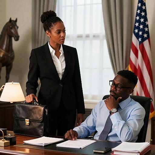 Business Meeting in Modern Office Setting