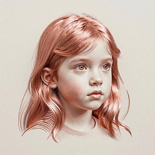Hyperrealistic Fingerprint Girl Portrait