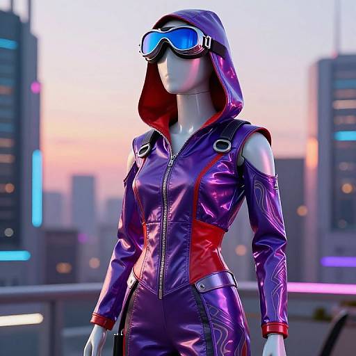 Cyberpunk Mannequin in Futuristic Outfit