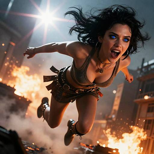 Cinematic Explosive Close-Up Movie Star