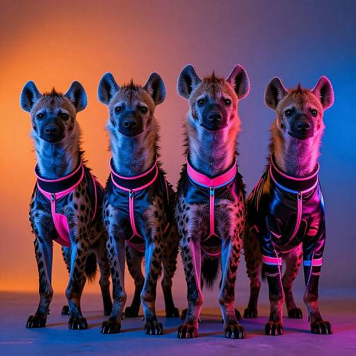 Neon Hyenas in Futuristic Uniforms