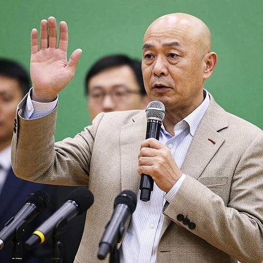 Man Speaking at Press Conference