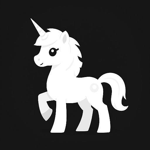 Minimalist Black and White Unicorn Logo