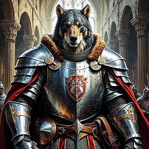 Royal Knight Bear in Medieval Armor