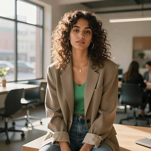 Stylish Young Woman in Modern Workspace