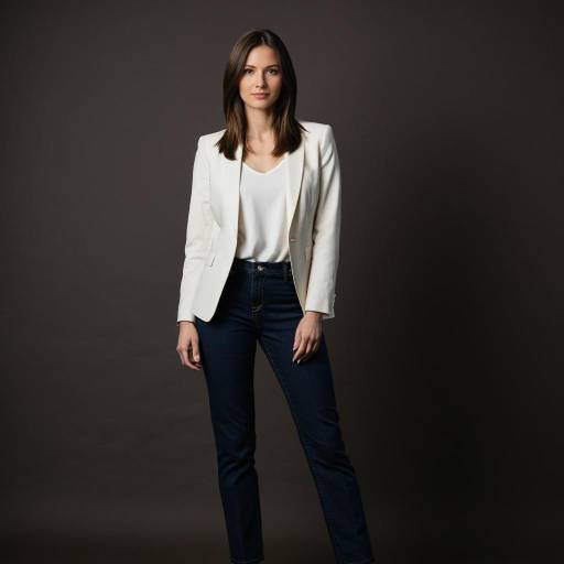 Business Casual Woman in White Blazer
