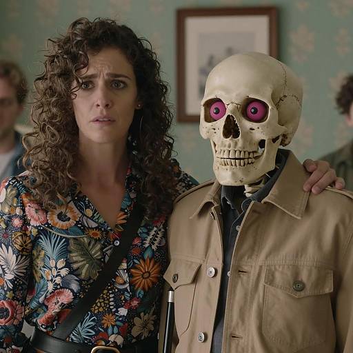 Curious Encounter: Woman and Skull