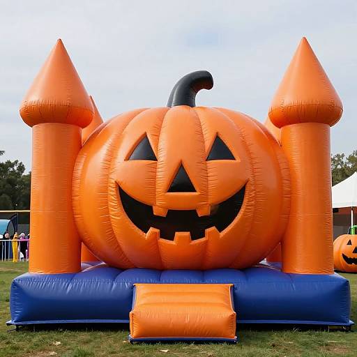 Whimsical Pumpkin-Themed Bouncy Castle