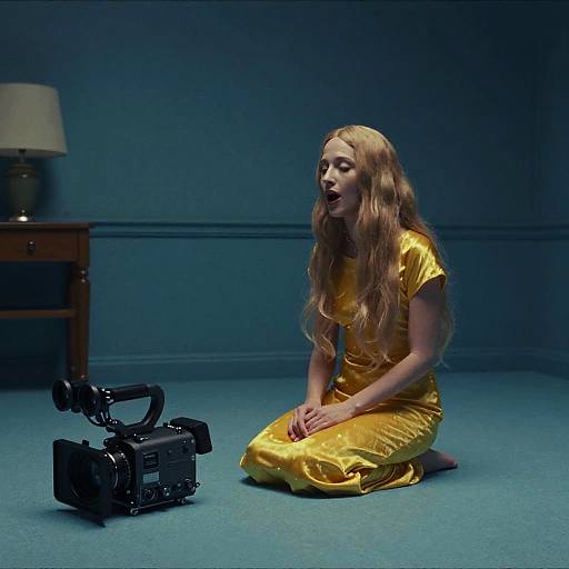 Interstellar Alien Singing in Teal Room